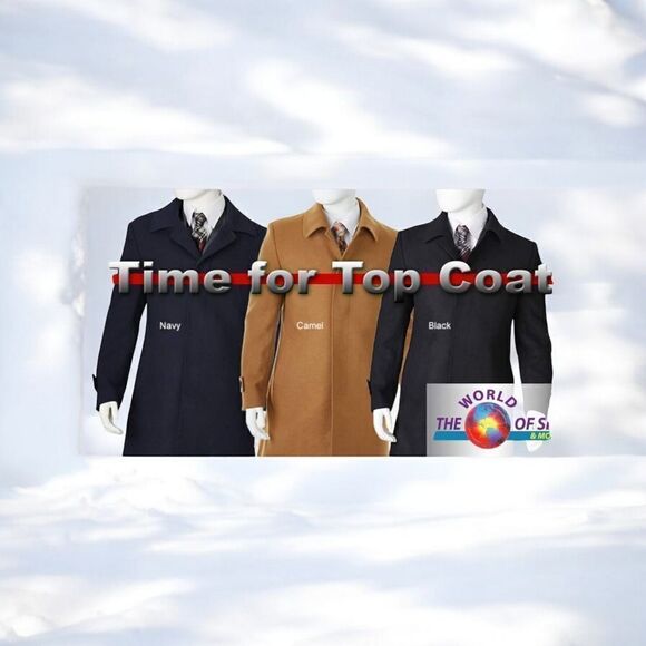 MEN'S VINCI FULL AND 3/4 LENGTH CASHMERE BLEND TOP COATS. CL48 & CL38. - Picture 2 of 2